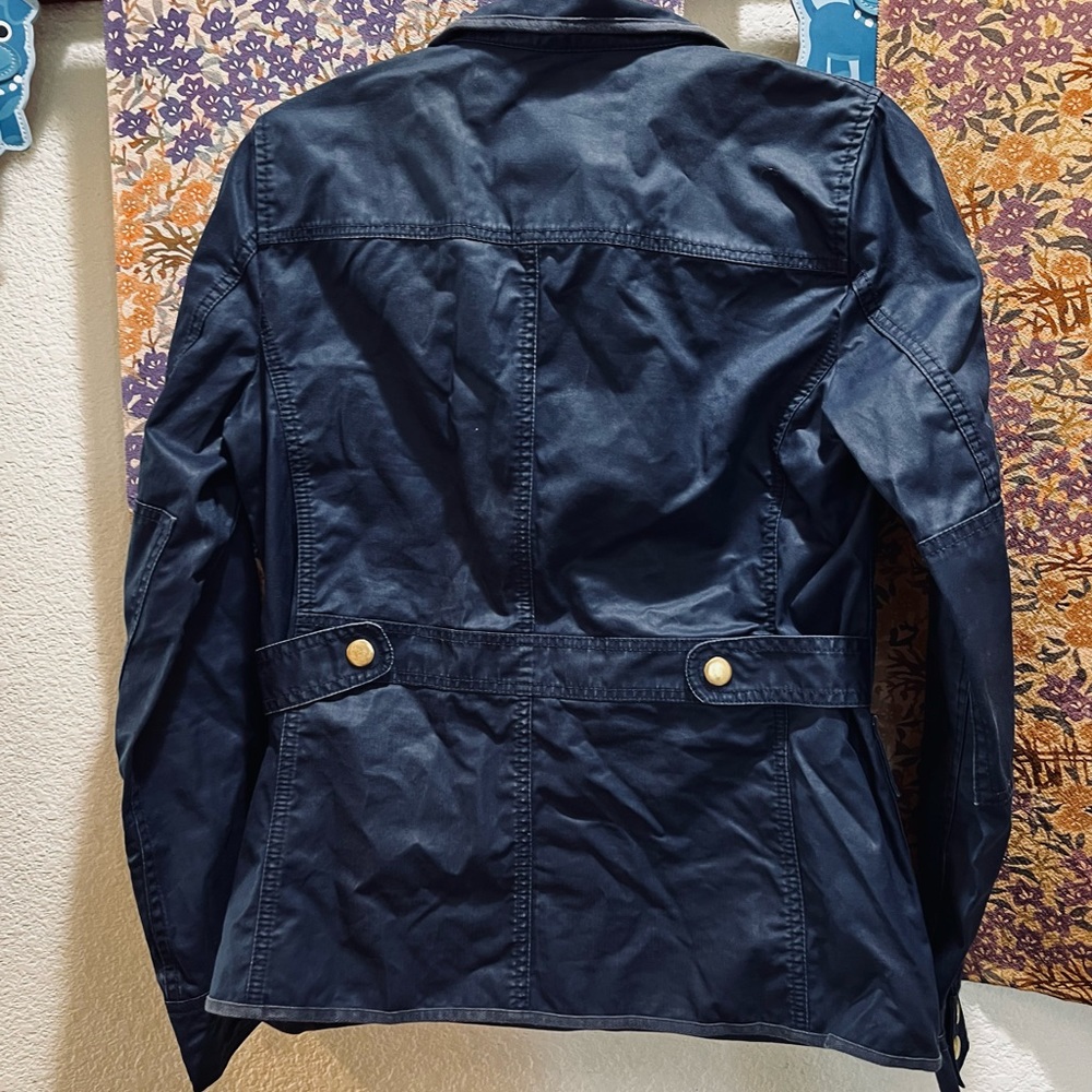 J. Crew Coated Navy Jacket Size Small - Picture 6 of 8